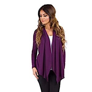 Rags & Couture Womens Draped Open Front Shirt Hacci Cardigan Sweater Size XL